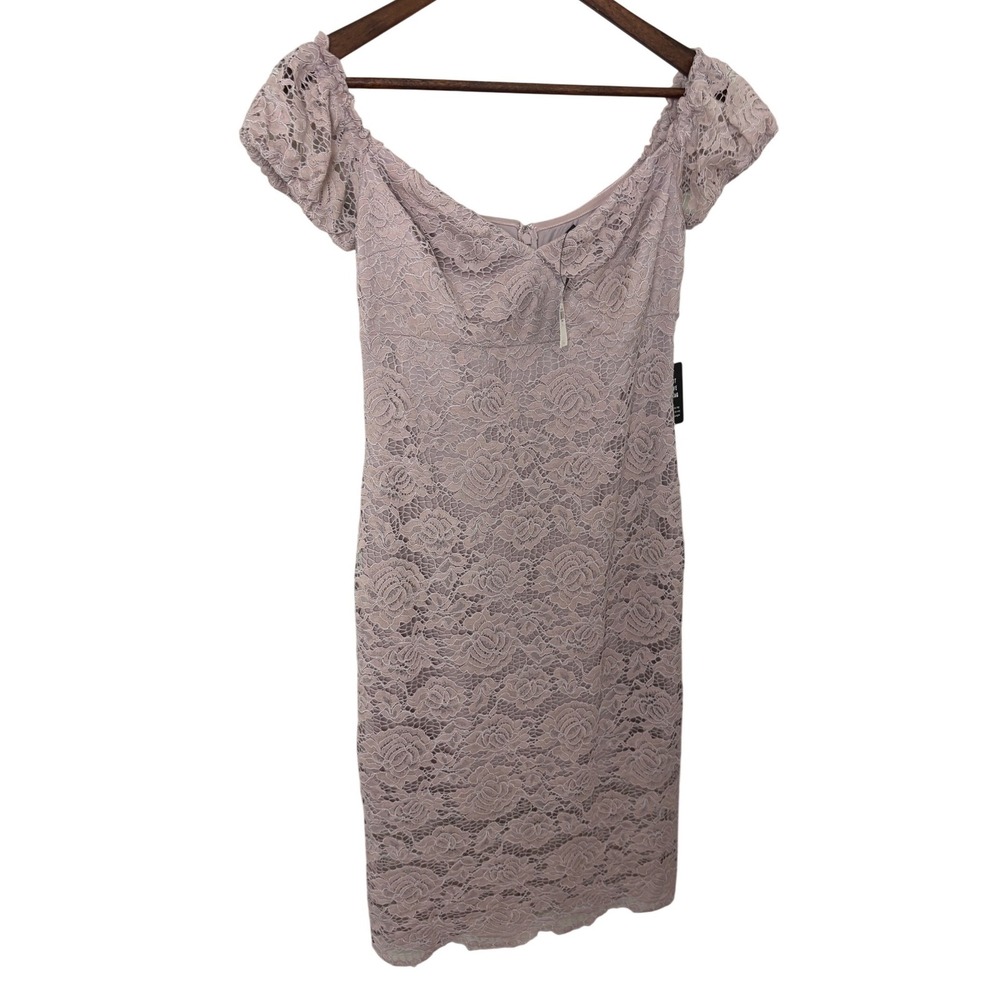 NWT Express Sheath Dress Women Size 8 Dusty Pink Lace Coquette Romantic Feminine